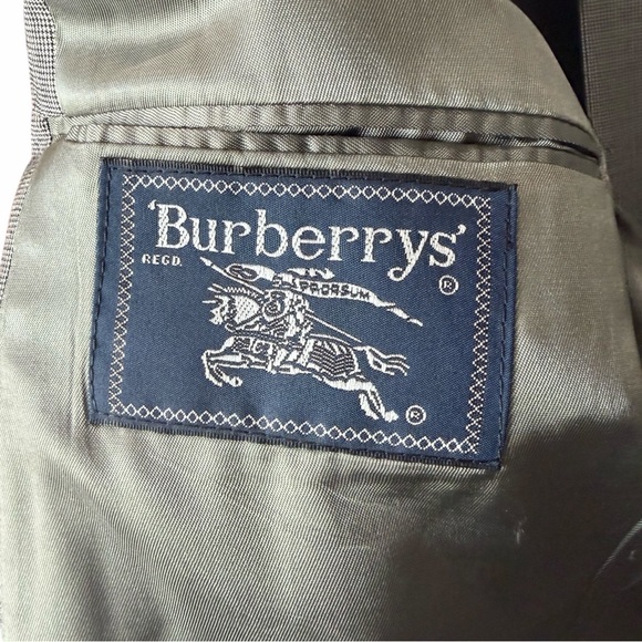Vintage Burberrys Wool Suit Mens 42R Gray 2 Piece Blazer Pants - Picture 5 of 14